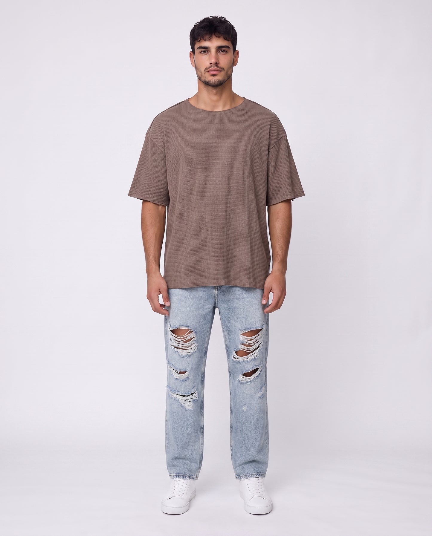 T-shirt Nicole Open Patck Back BROWN