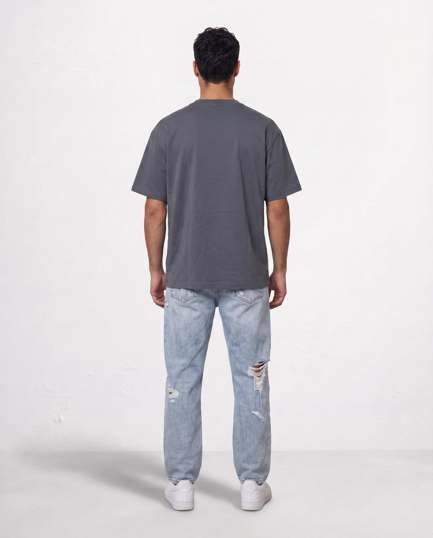 T-shirt- Oversize Patch Logo Dark Gray