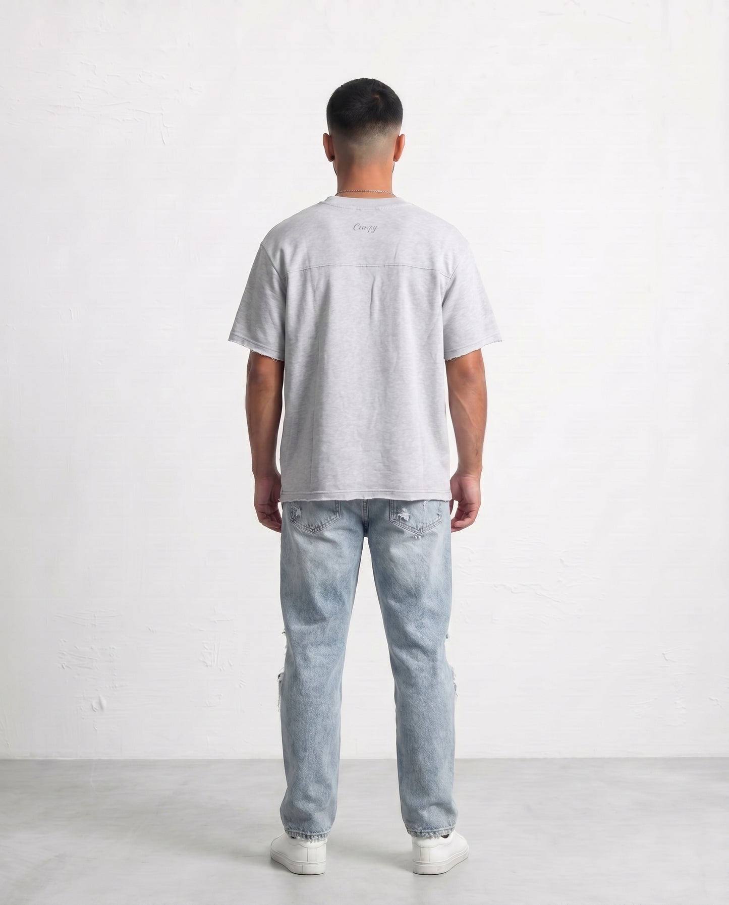T-shirt Frayed sleeve Gray