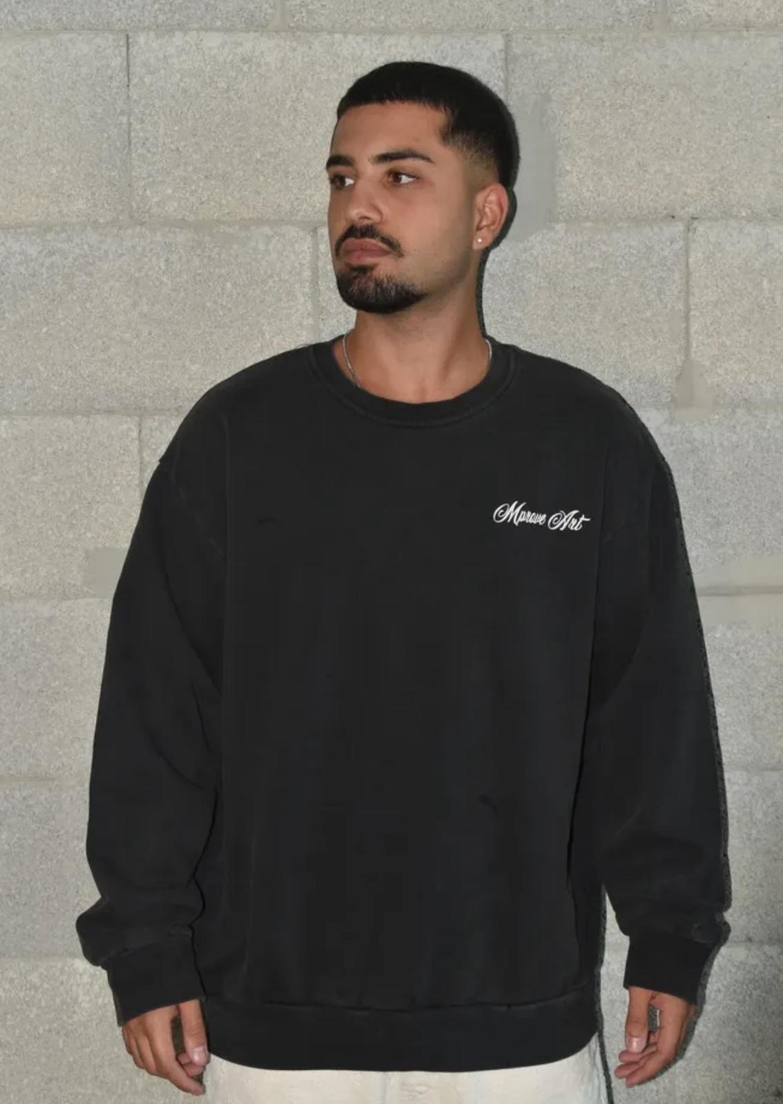 Sweatshirt - dark gray Wash oversize 00