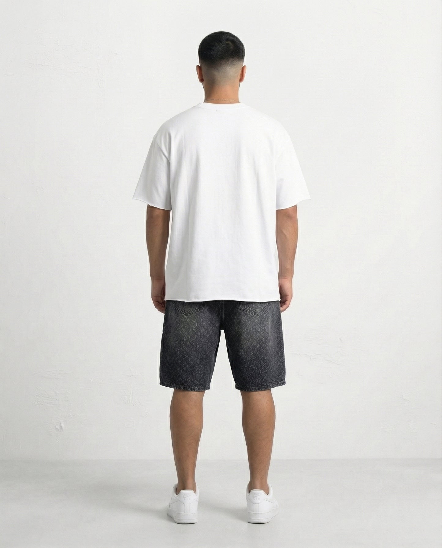 Short - Black Thick Rope Jeans Plusim