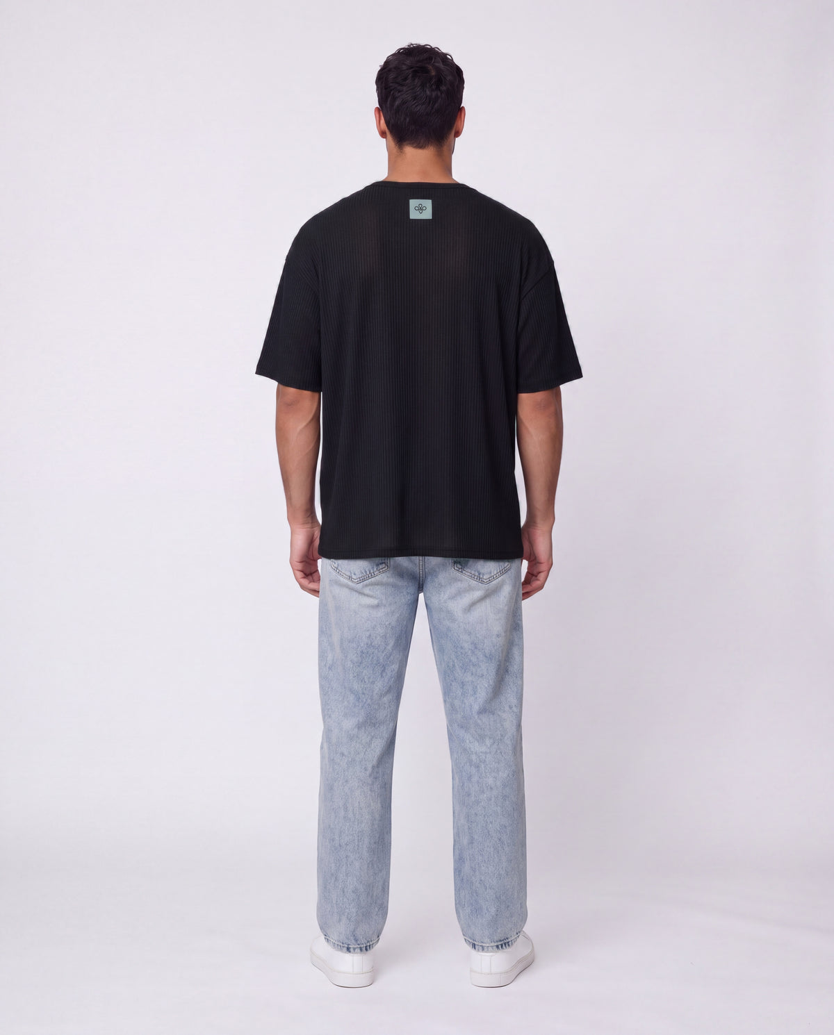 T-shirt- Linen Stripes Black