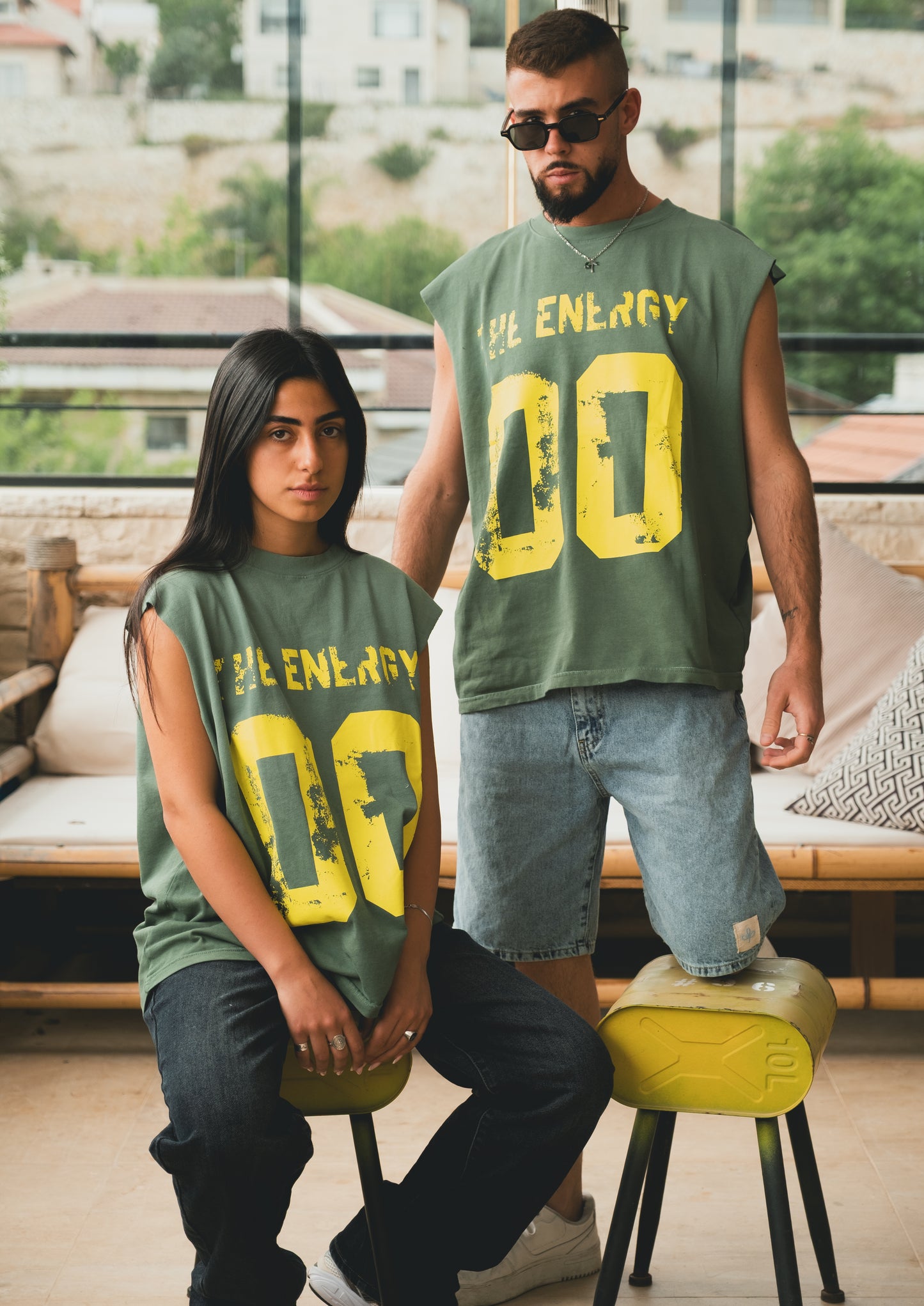 Green Sleeveless "Evil Energy 00" T-Shirt