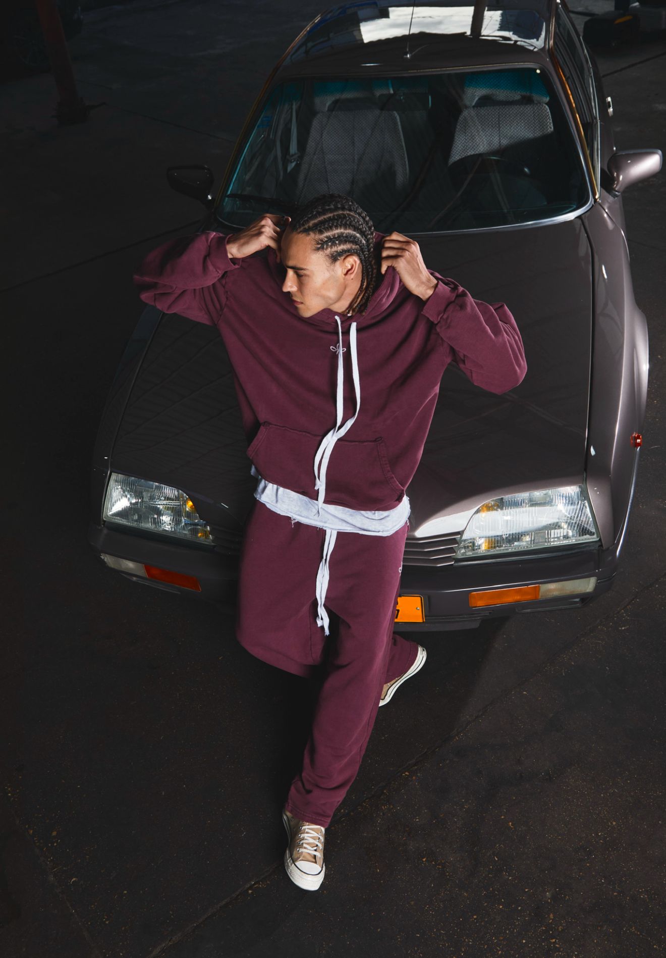 Sweatshirt - CAMPY LOGO STREETS BURGUNDY