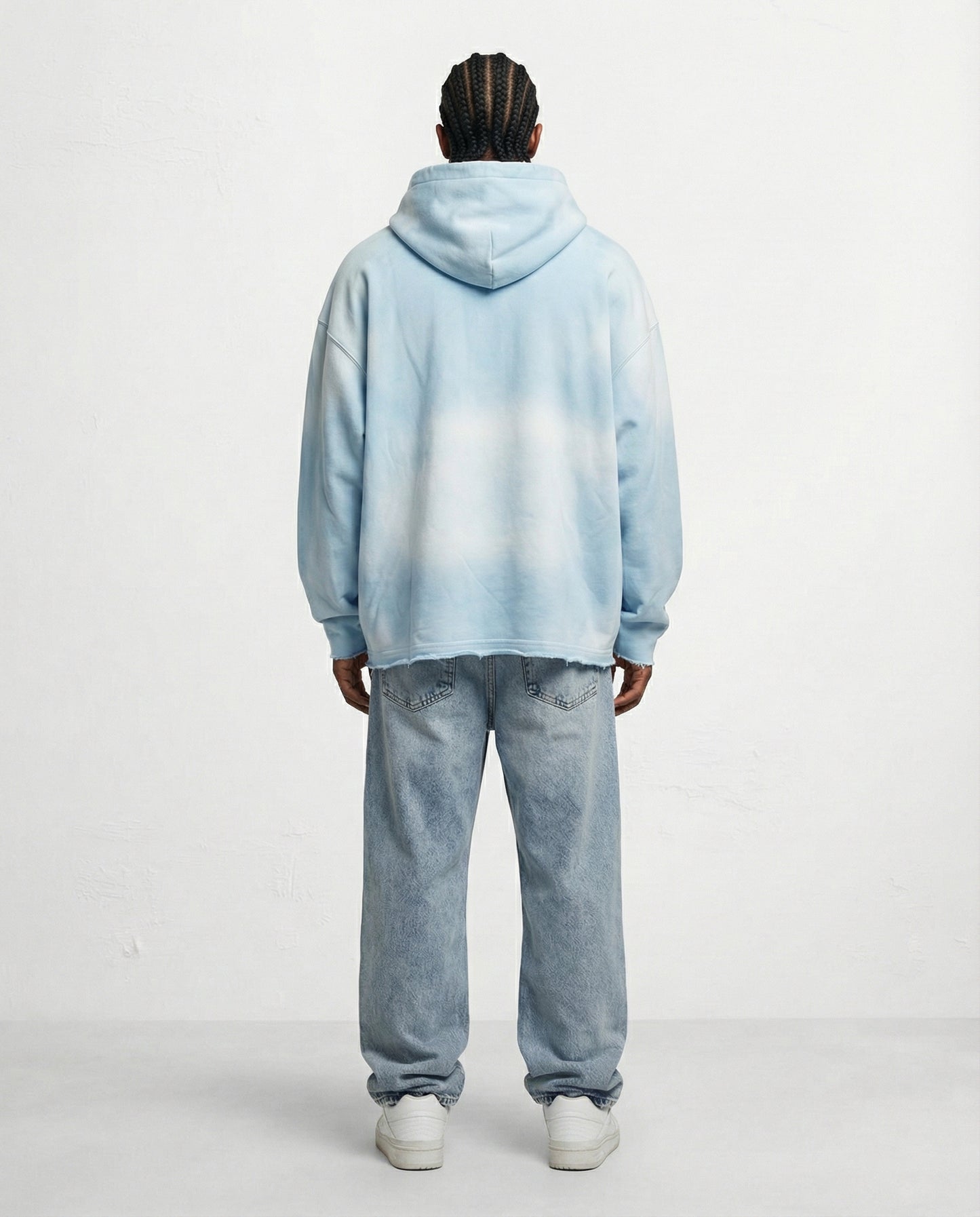Sweatshirt OVERSIZE CAMPY bag front light blue