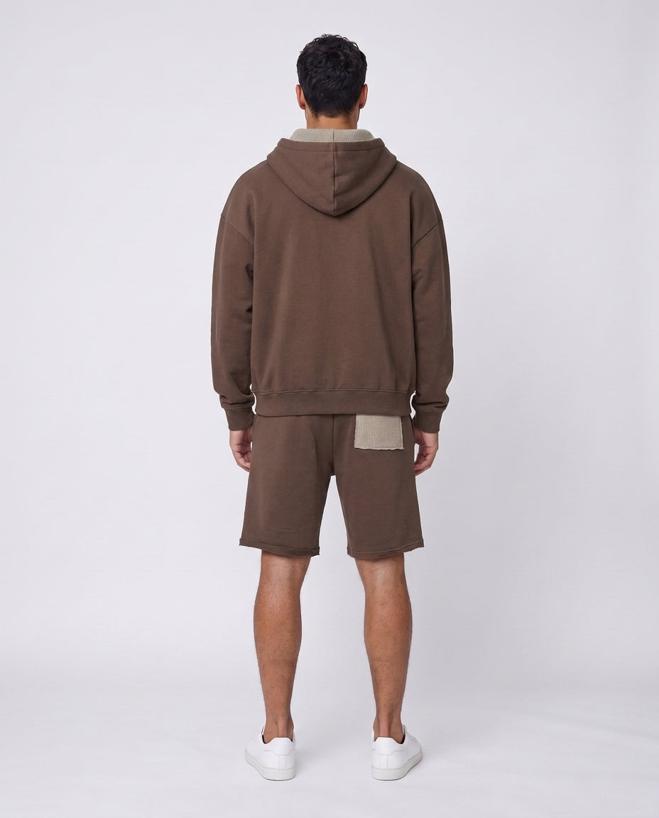 Short - Set Frayed Pocket Brown