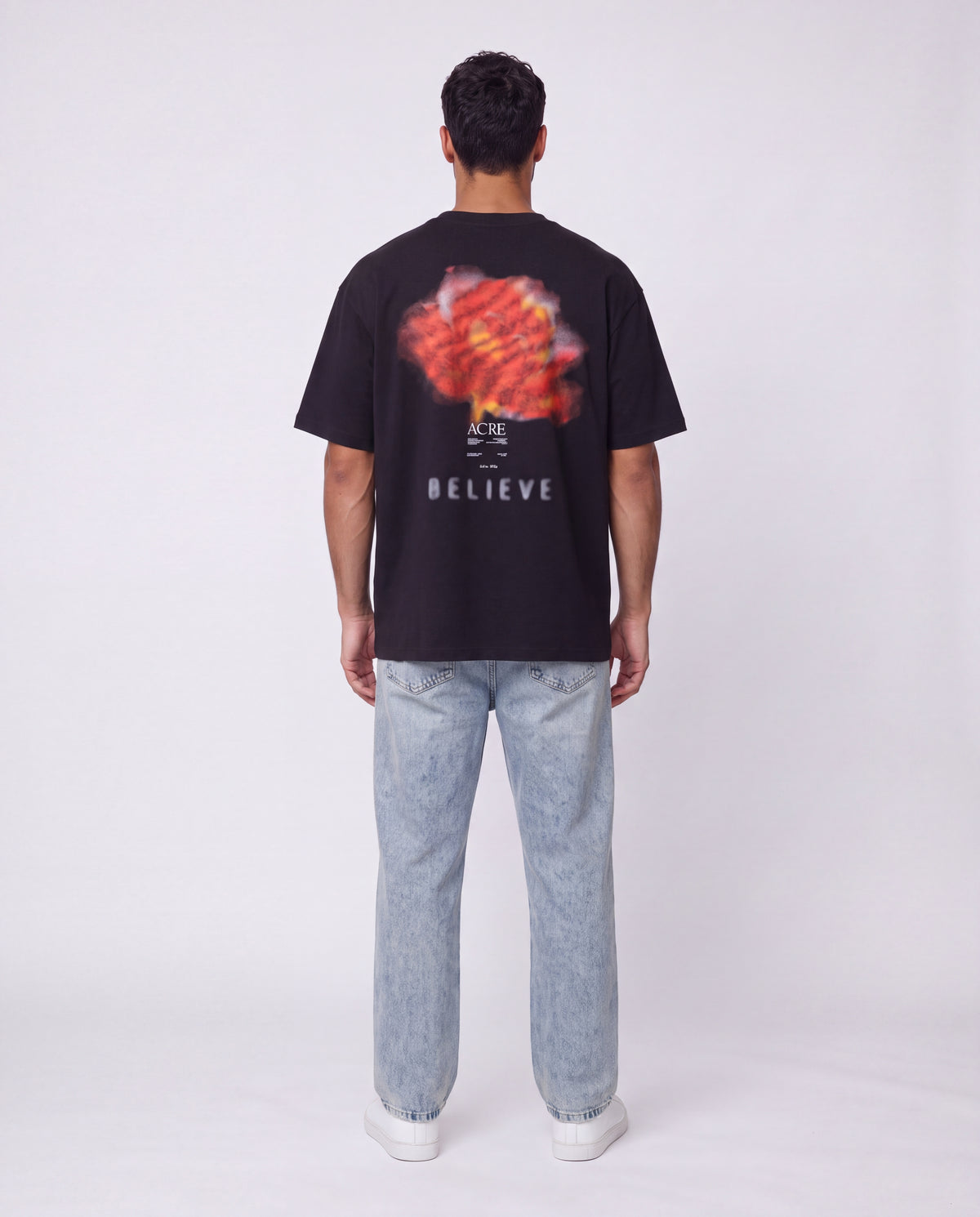 T-shirt- Oversize Flower Black
