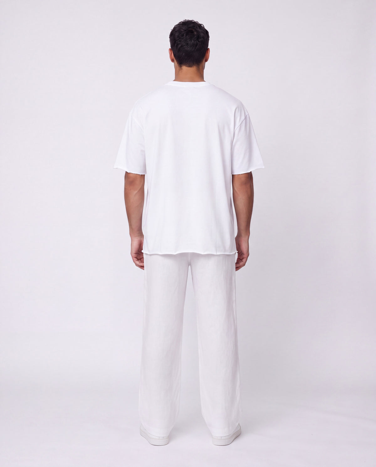 Pants- Linen balloon baggy White