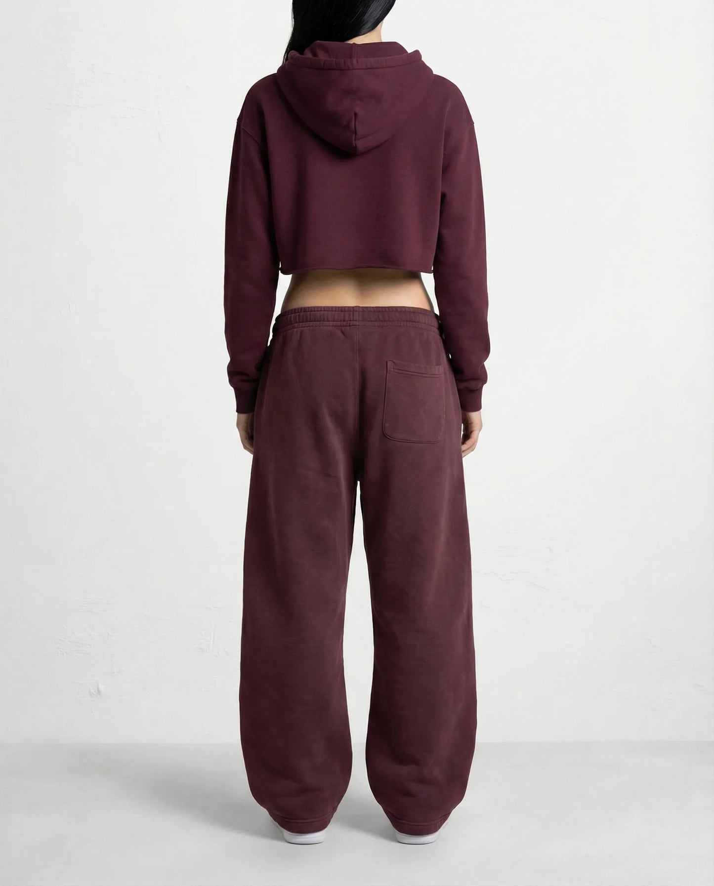 Sweatshirt - CAMPY LOGO STREETS BURGUNDY CROP