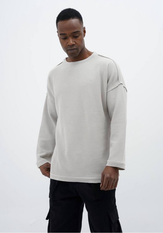 Sweatshirt - loose fit light gray