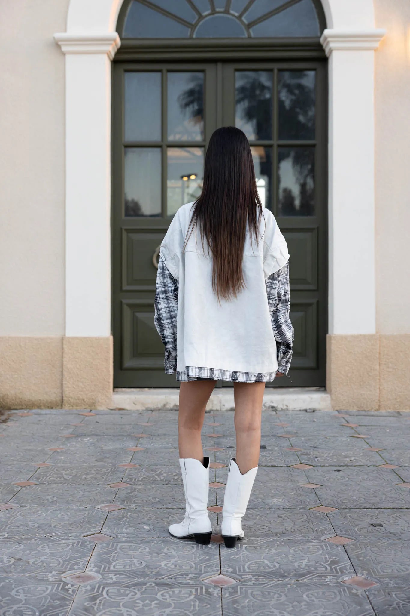 PURIM - Oversized black jacket WHITE