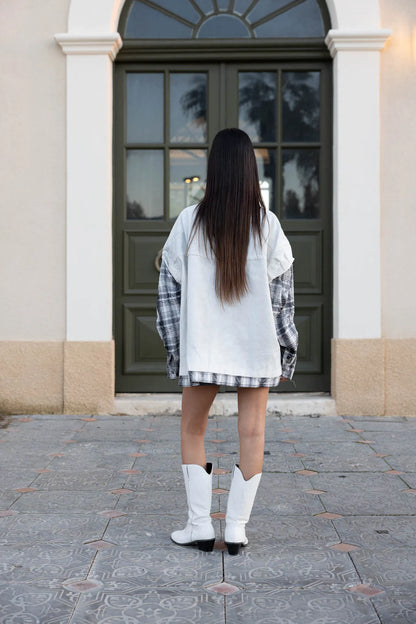 PURIM - Oversized black jacket WHITE