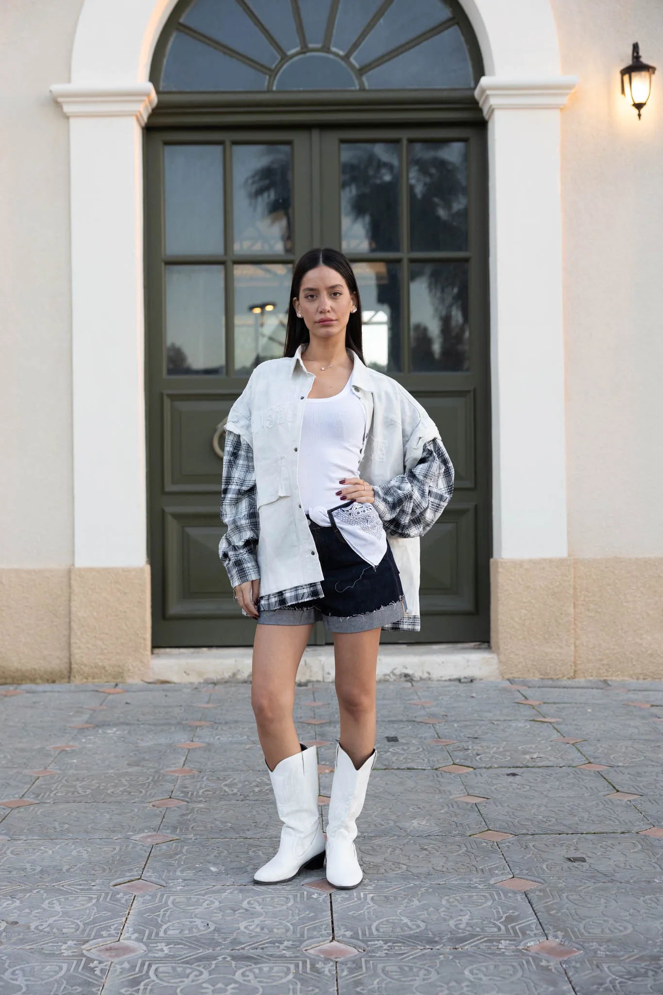 PURIM - Oversized black jacket WHITE