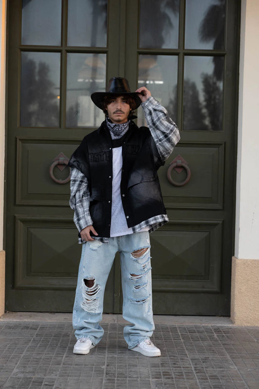 PURIM - Oversized black jacket BLACK