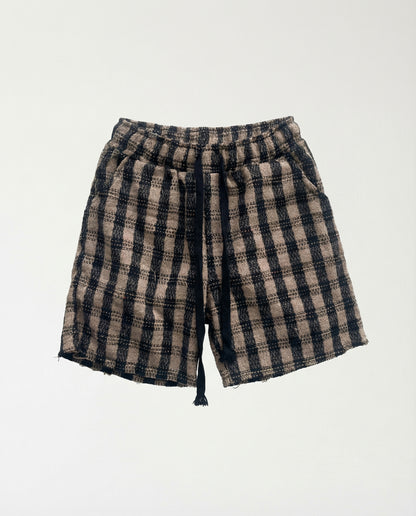 Short - Black and beige desert plaid