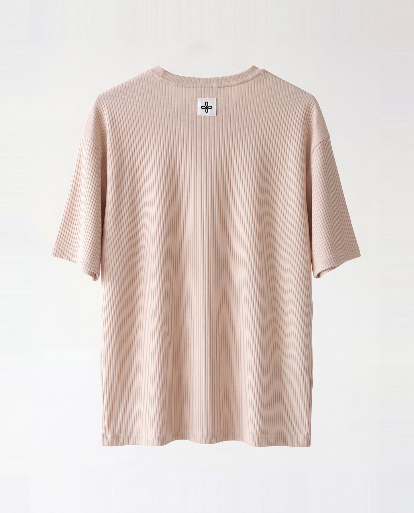 T-shirt- Oversize Striped Linen Beige