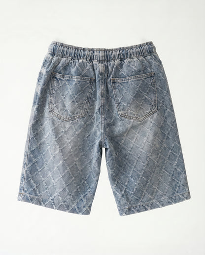 Short - Jeans Plusim Blue rhombus