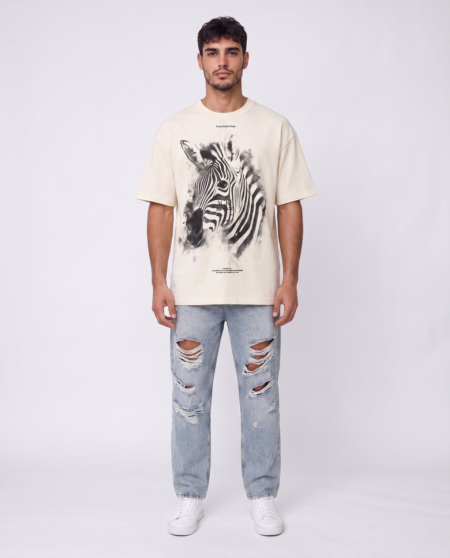 T-shirt- Zebra White