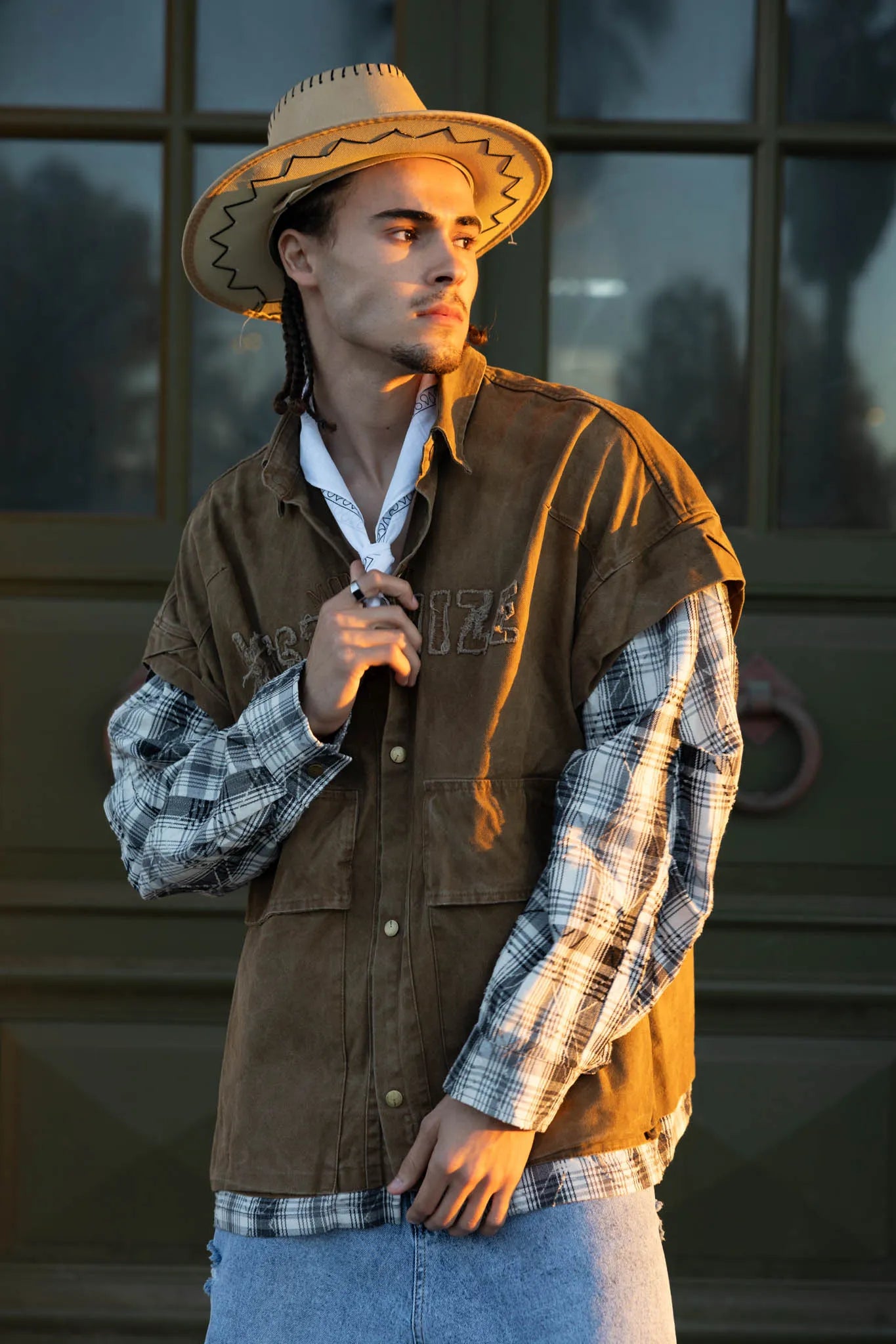 PURIM - Oversized black jacket BROWN