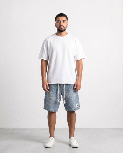 Short - Jeans Plusim Blue rhombus
