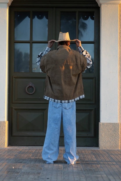PURIM - Oversized black jacket BROWN