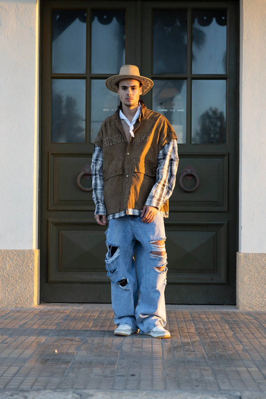 PURIM - Oversized black jacket BROWN