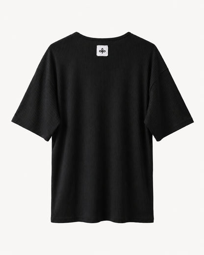 T-shirt- Linen Stripes Black