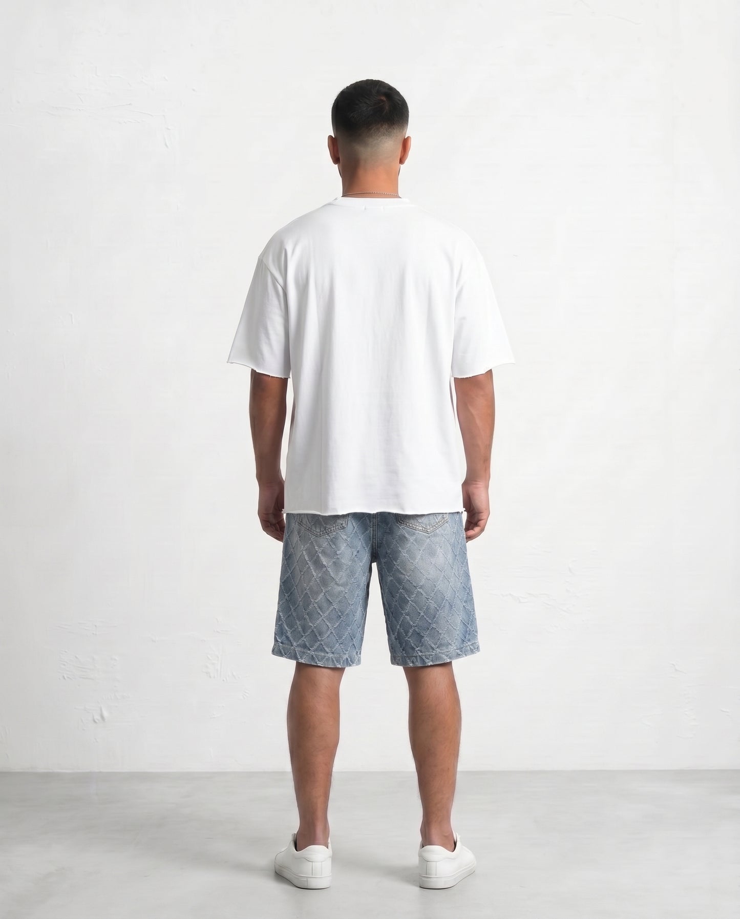Short - Jeans Plusim Blue rhombus