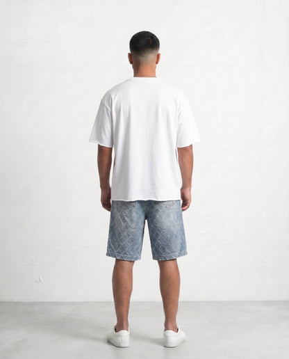 Short - Jeans Plusim Blue rhombus