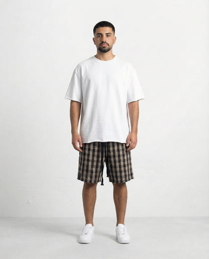 Short - Black and beige desert plaid
