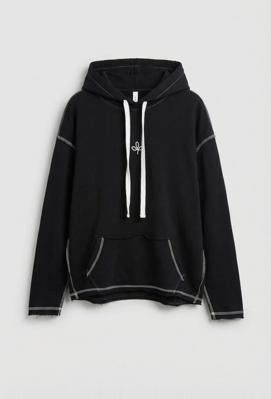 Sweatshirt - Overlock embroidery Black
