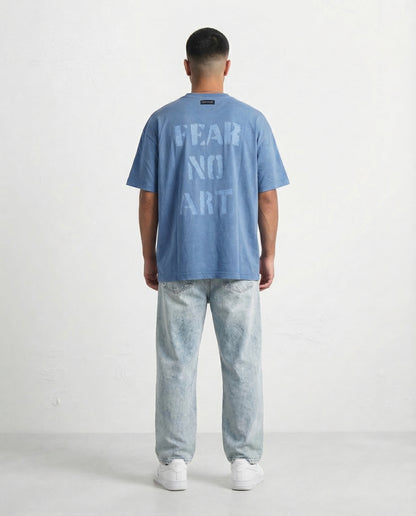 T-shirt fear not art blue