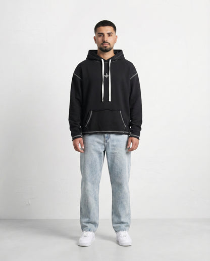Sweatshirt - Overlock embroidery Black