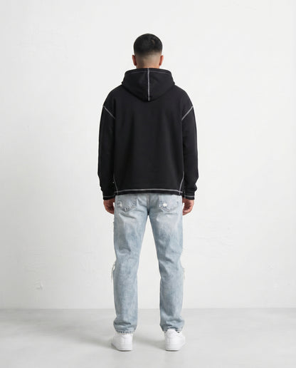 Sweatshirt - Overlock embroidery Black