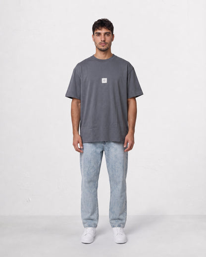T-shirt- Oversize Patch Logo Dark Gray