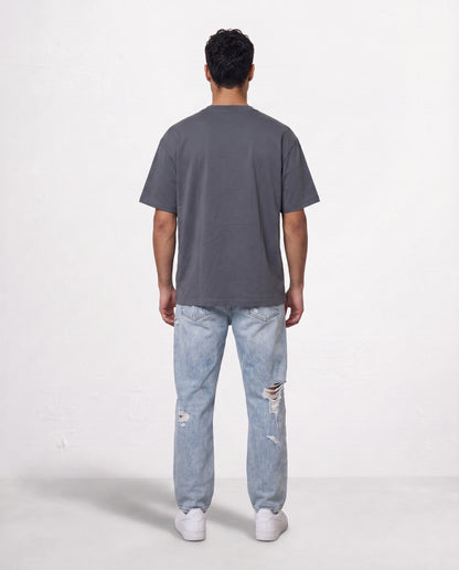 T-shirt- Oversize Patch Logo Dark Gray