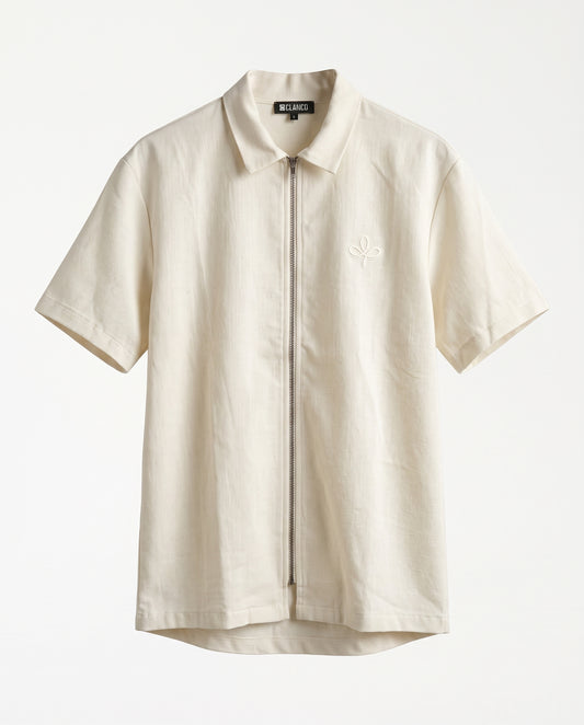 Shirt- Zipper Beige