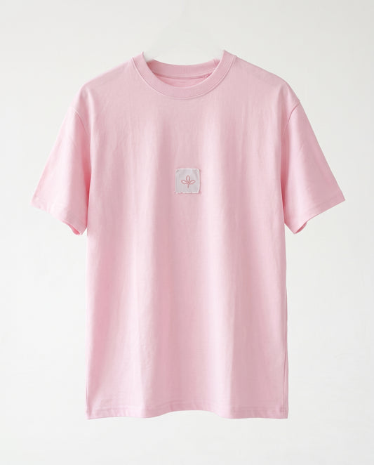 T-shirt- Oversize Patch Logo Pink
