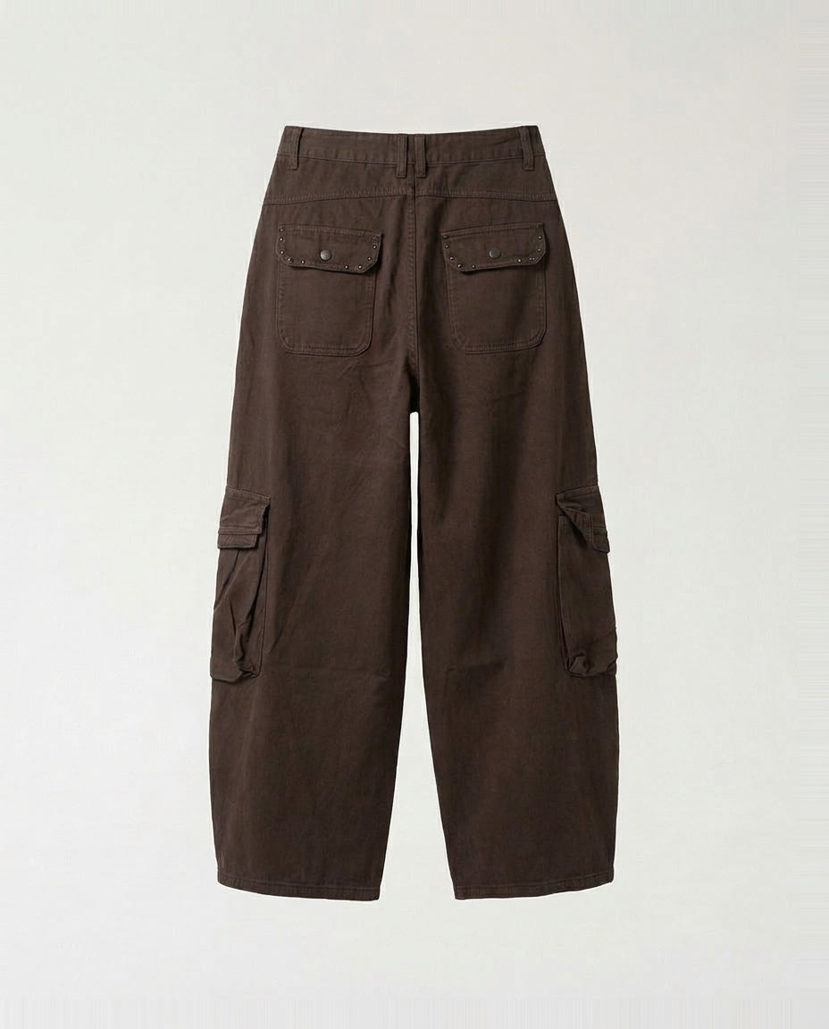 Pants- Cargo Studded  Brown