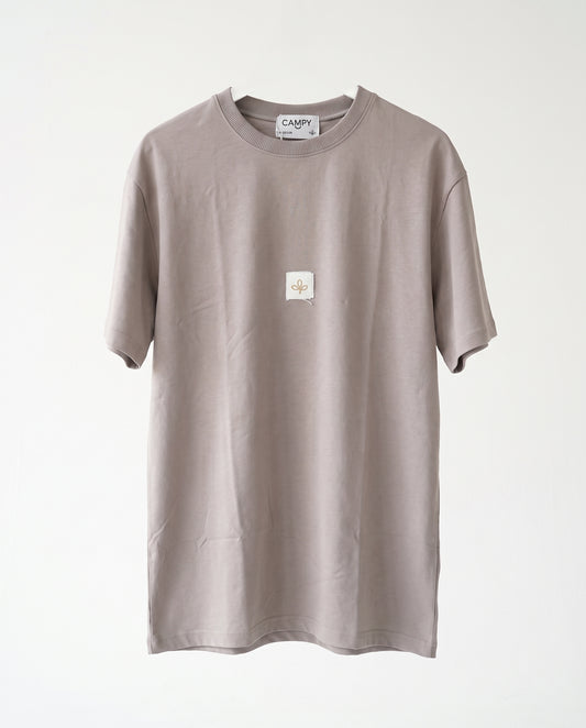 T-shirt- Oversize Patch Logo Mocha