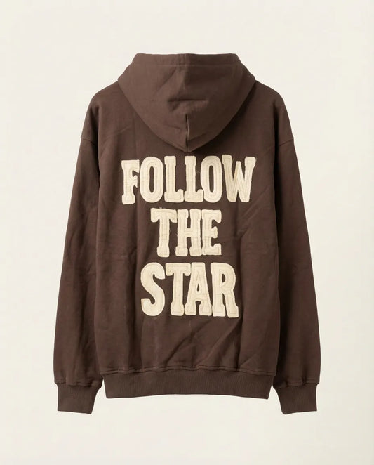 Sweatshirt - FOLLOW THE STAR logo patch BROWN
