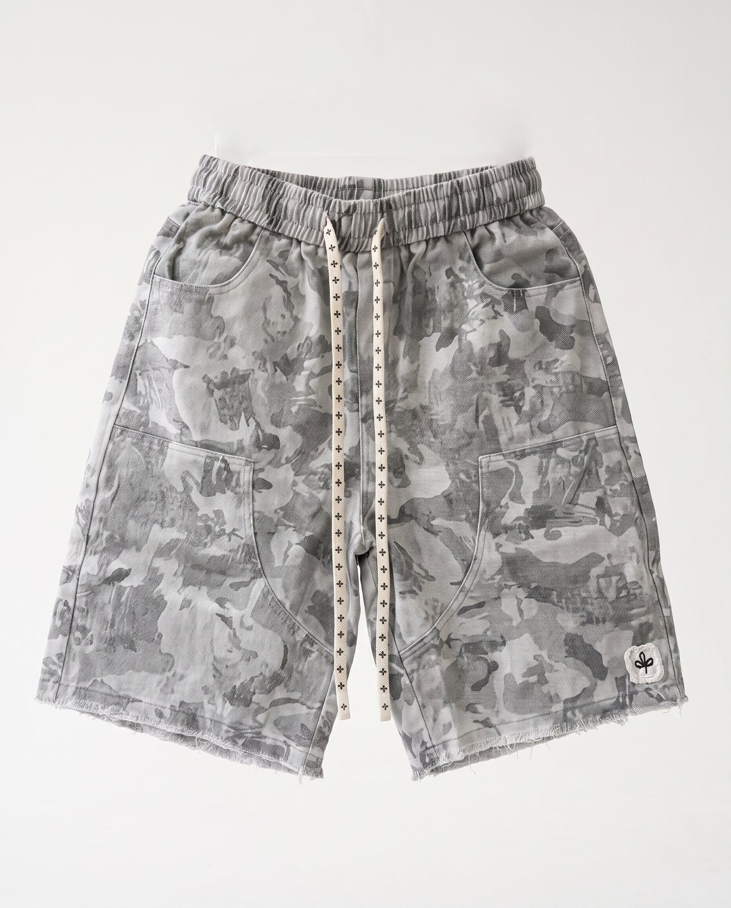 Short - Jeans Army Pockets B&W