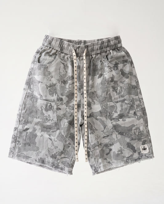 Short - Jeans Army Pockets B&W