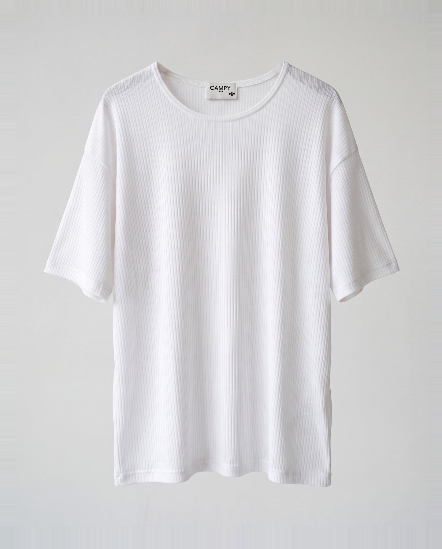 T-shirt- Linen Stripes White