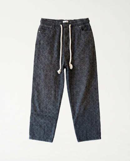 Jeans PlUSIM FLOWERS Black