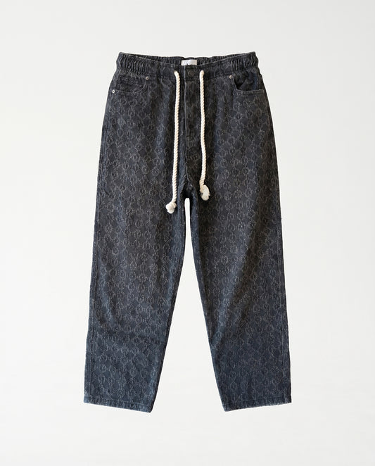 Jeans PlUSIM FLOWERS Black