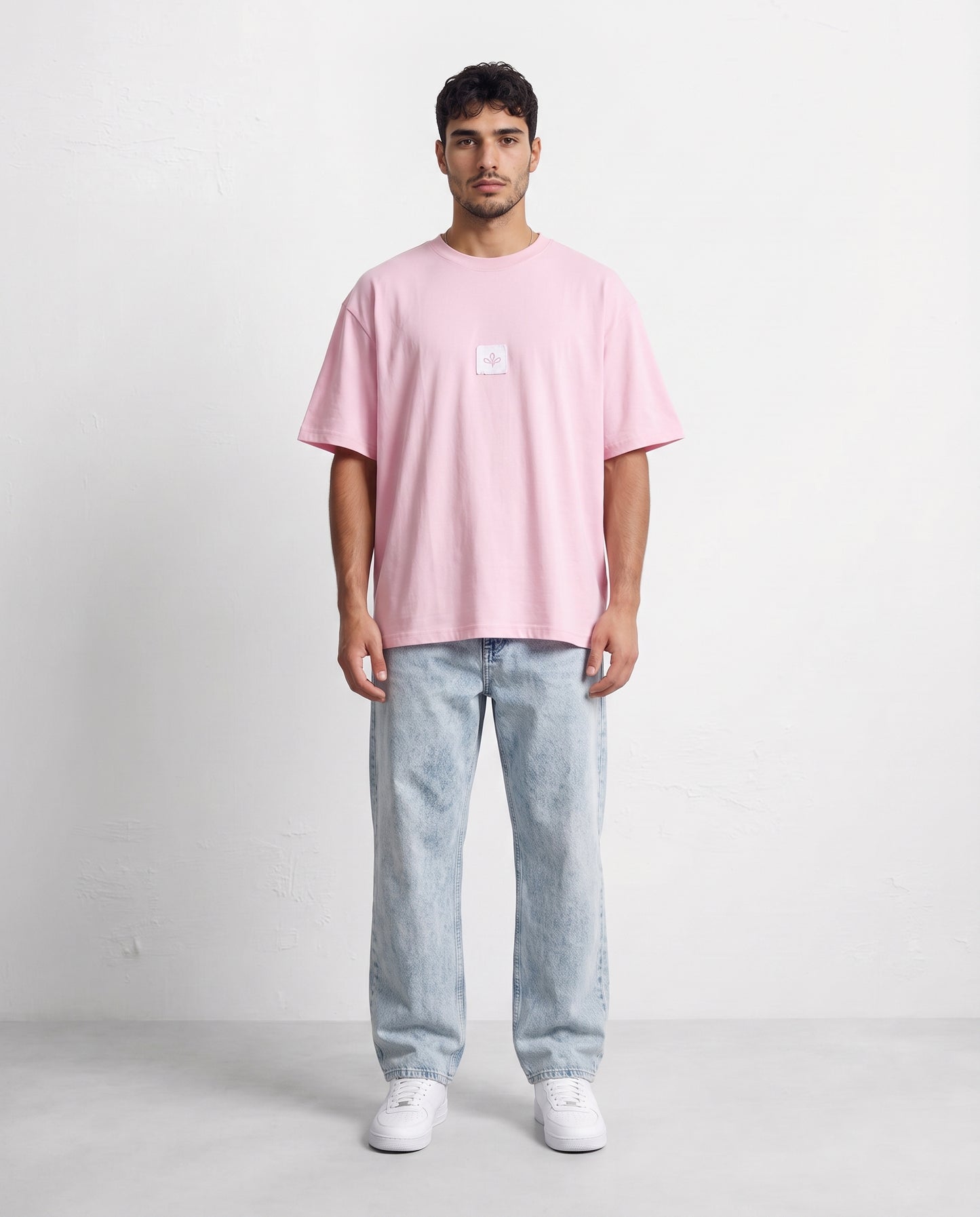 T-shirt- Oversize Patch Logo Pink