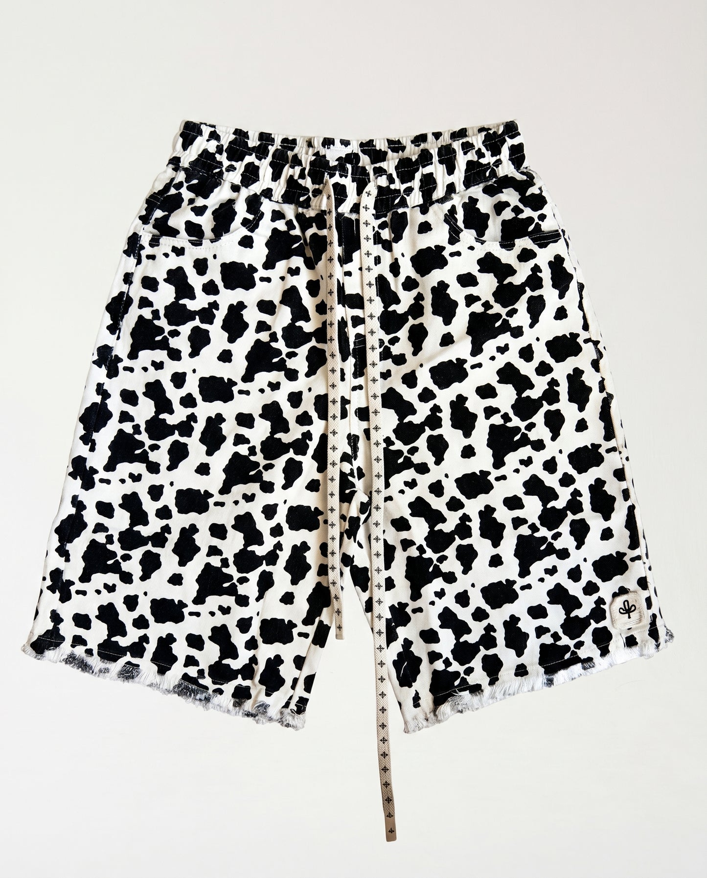 Short - jeans Cow print