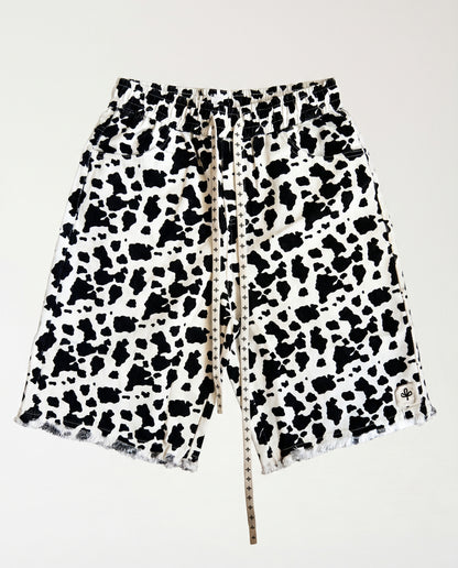 Short - jeans Cow print