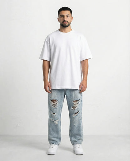 T-shirt Overlock Patch Back BLUE